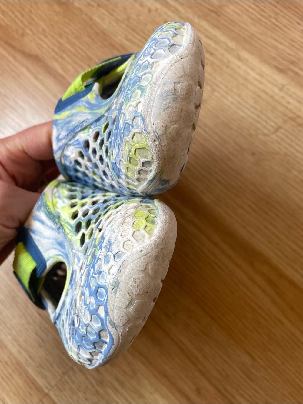 Vivo Barefoot Kids Blue and Lime Ultra Bloom Shoes - Picture 4 of 10